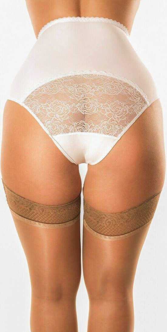 Nancies Lingerie 'Elegant' High Waist Powermesh Lace Knickers with Lycra (NLelb)