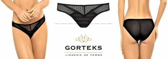 'Gorteks Lingerie' Adele Ladies Black Lace Brief Knickers ( UK Sizes 10 - 22 )