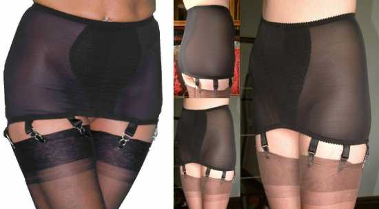 Nancies Lingerie 8 Strap Powermesh Girdle with Garters for Stockings (NLpg8)