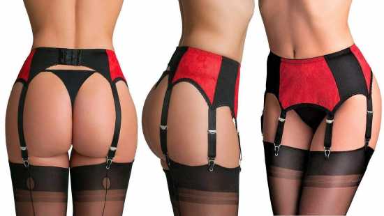 Nancies Lingerie 6 Strap Lace Suspender / Garter Belt for Stockings (NL15)