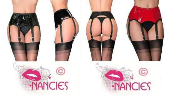 Nancies Lingerie Erotic 6 Strap PVC Suspender / Garter Belt for Stockings (NL53)