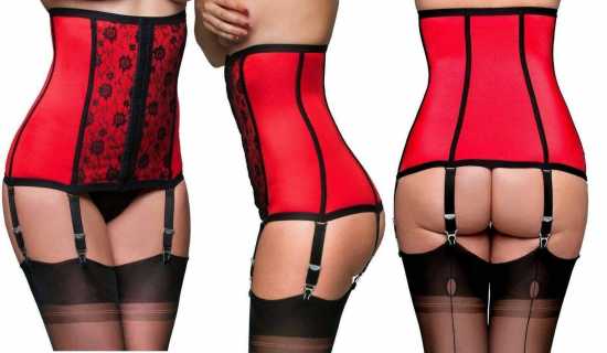 Nancies Lingerie 6 Strap Vintage Style Red Shapewear Waist Cincher (NLwc2)