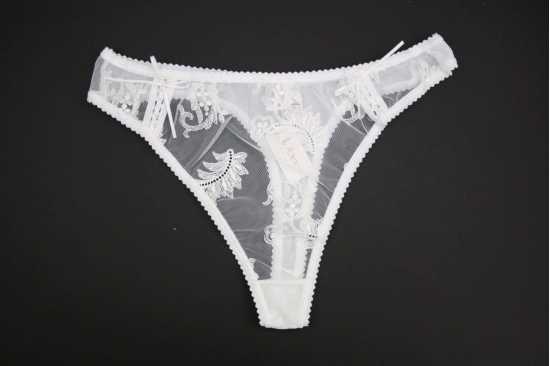 Adore Lingerie [ UK SIZE 12/14 ] 'Flirty' White Lace Detail Thong Knickers...