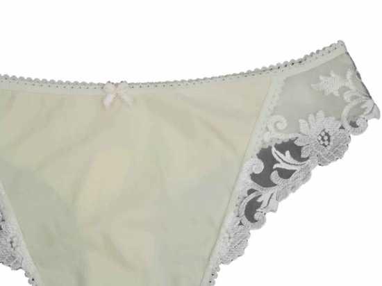 Adore Lingerie [ UK SIZE 12/14 ] 'Sunflower' Ivory Thong with Pretty...