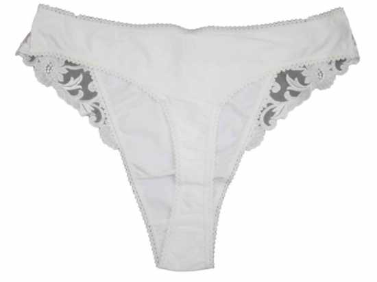 Adore Lingerie [ UK SIZE 12/14 ] 'Sunflower' White Thong with Pretty...