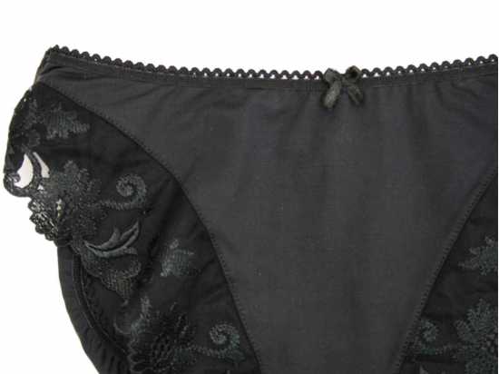 Adore Lingerie [ UK SIZE 10/12 ] 'Sunflower' Black Hi-Leg Brief with Pretty...