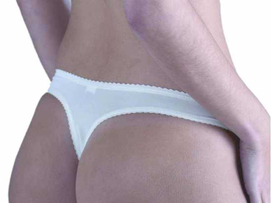 Adore Lingerie [ UK SIZE 12/14 ] 'Flirty' White Lace Detail Thong Knickers...