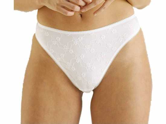 Adore Lingerie [ UK SIZE 16-18 ] 'Trellis' White Thong Panties In Floral...