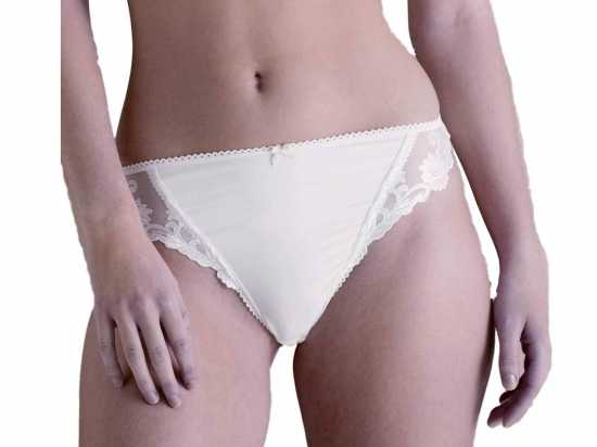 Adore Lingerie [ UK SIZE 12/14 ] 'Sunflower' White Thong with Pretty...