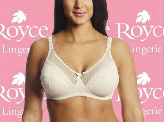 Royce Lingerie [ UK SIZE 34DD ] Women's Charlotte Beige Wire-Free...