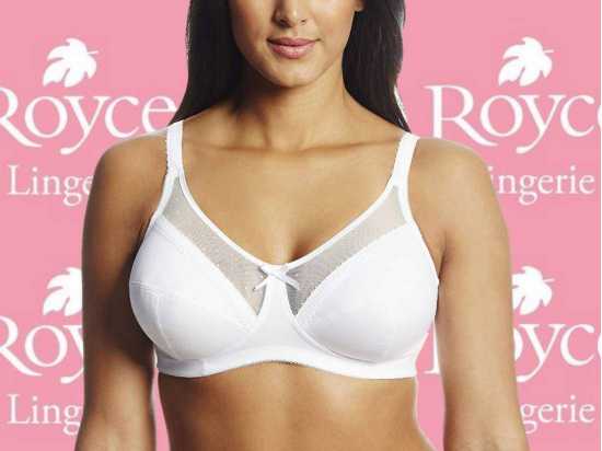 Royce Lingerie [ UK SIZE 30JJ ] Women's Charlotte White Wire-Free...