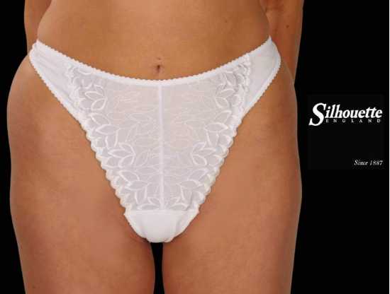 Silhouette Lingerie 'Fresco Collection' White Cotton Thong Knickers with...