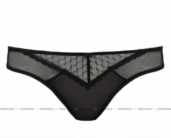 'Gorteks Lingerie' Adele Ladies Black Lace Brief Knickers ( UK Sizes 10 - 22 )