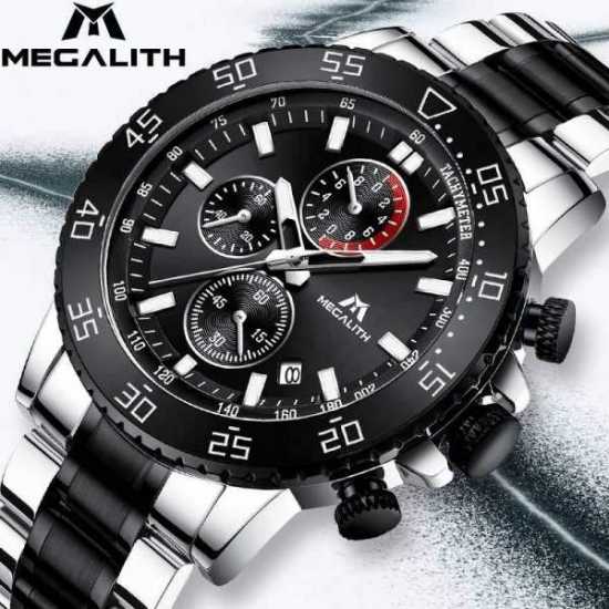 MEGALITH 8087M GENTS STAINLESS STEEL ANALOGUE QUARTZ CHRONOGRAPH WATCH...