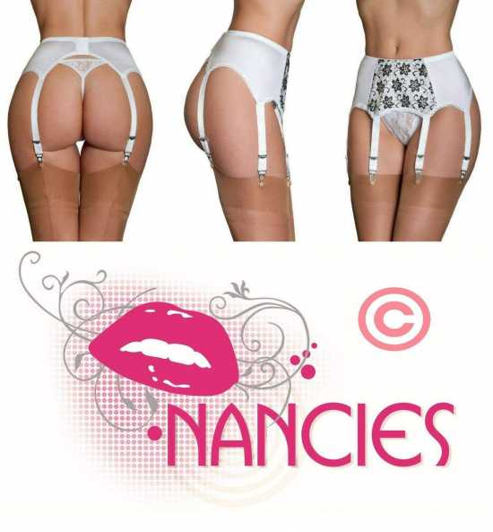 Nancies Lingerie Floral Lace 6 Strap Suspender / Garter Belt for Stockings (NL7)