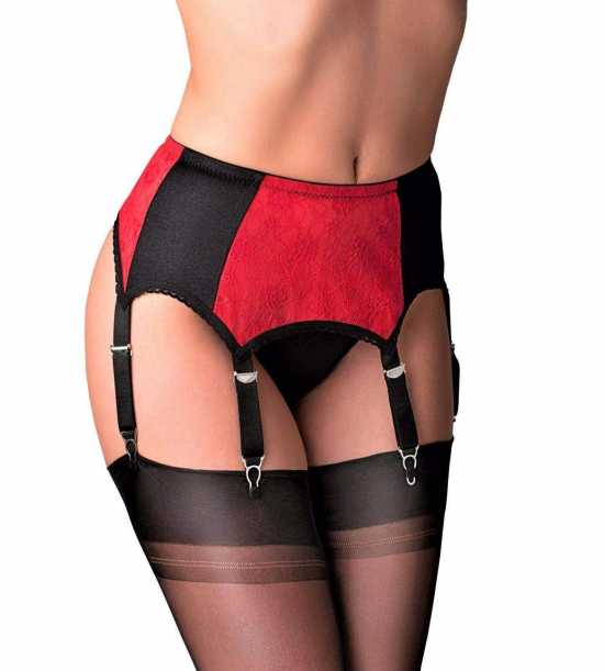 Nancies Lingerie 6 Strap Lace Suspender / Garter Belt for Stockings (NL15)