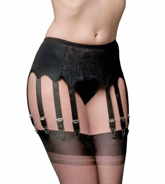 Nancies Lingerie Lace 12 Strap Suspender / Garter Belt for Stockings (NL13)