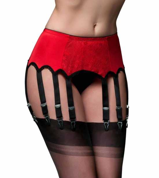 Nancies Lingerie Lace 12 Strap Suspender / Garter Belt for Stockings (NL13)