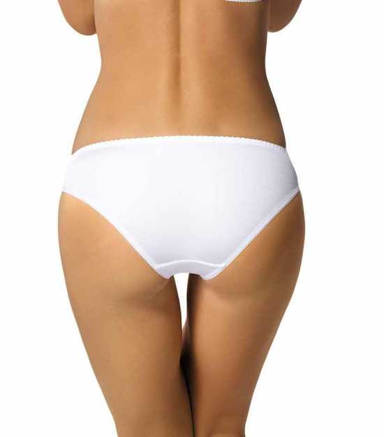 'Gorteks Lingerie' Yvette White Smooth Fabric Panties (UK Size 10)