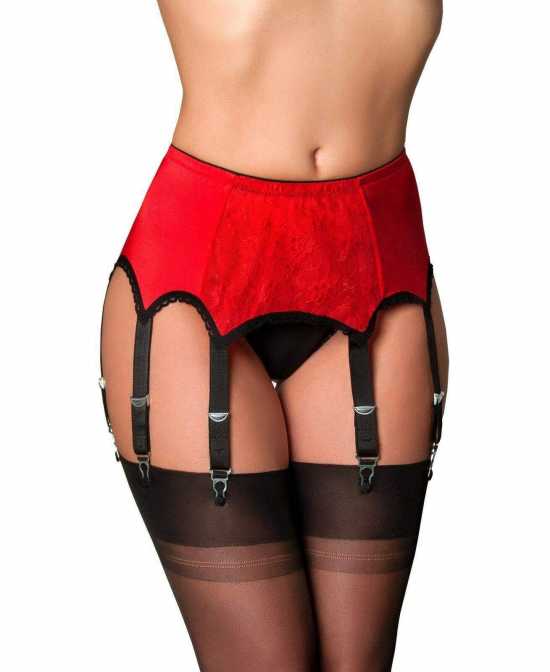 Nancies Lingerie Lace 8 Strap Suspender / Garter Belt for Stockings (NL9)