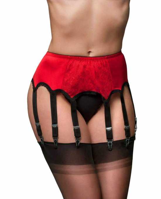 Nancies Lingerie Lace 10 Strap Suspender / Garter Belt for Stockings (NL10)