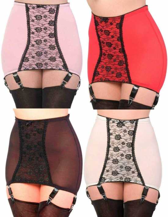 Nancies Lingerie Longline Lace Shaper Girdle with Garters for Stockings (NLpg6)