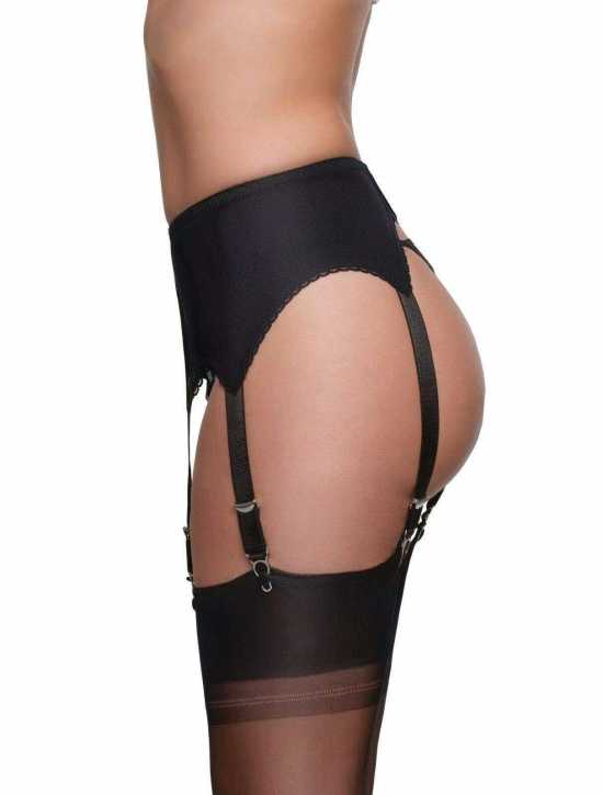 Nancies Lingerie 6 Strap Suspender / Garter Belt with Lace for Stockings (NL8)