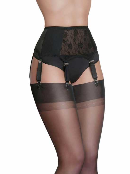 Nancies Lingerie 6 Strap Lace Suspender / Garter Belt for Stockings (NL1)