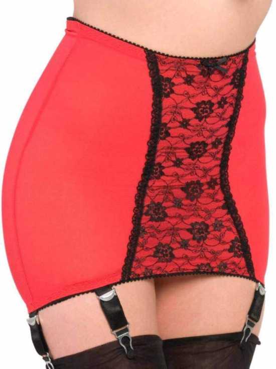 Nancies Lingerie Longline Lace Shaper Girdle with Garters for Stockings (NLpg6)