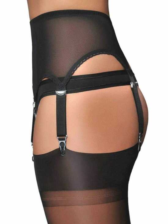 Nancies Lingerie 6 Strap Powermesh Suspender / Garter Belt for Stockings (NL61)