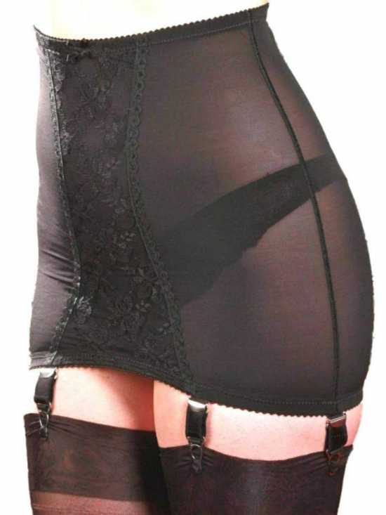 Nancies Lingerie Longline Lace Shaper Girdle with Garters for Stockings (NLpg6)