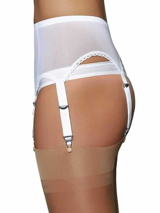 Nancies Lingerie 6 Strap Powermesh Suspender / Garter Belt for Stockings (NL61)