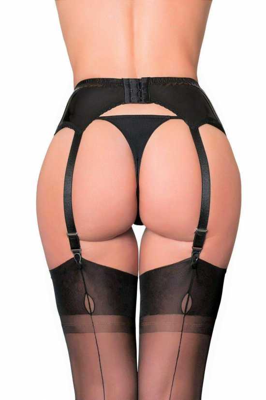 Nancies Lingerie Erotic 6 Strap PVC Suspender / Garter Belt for Stockings (NL53)