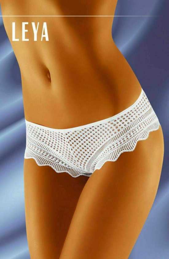 'Wolbar Lingerie' Leya White Net Design Panties ( UK Sizes 16 )