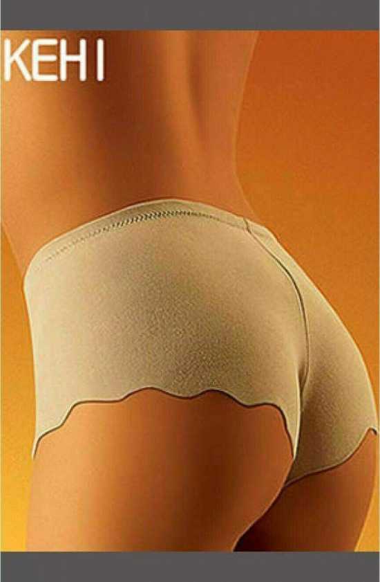 'Wolbar Lingerie' Kehi Ladies Comfy Fit Beige Briefs & Scalloped Edge ( UK 12 )