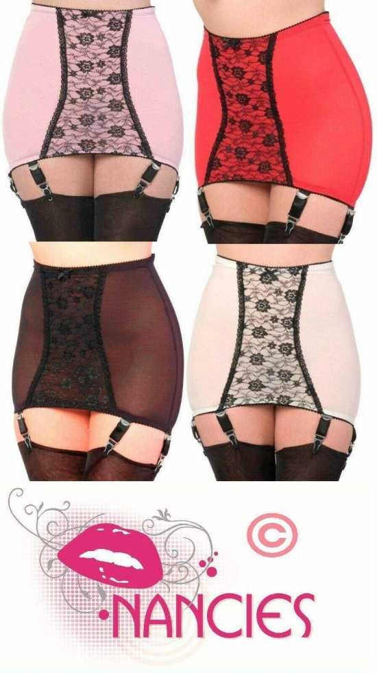 Nancies Lingerie Longline Lace Shaper Girdle with Garters for Stockings (NLpg6)